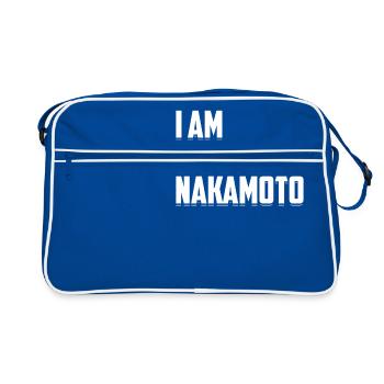 Je Suis Satoshi Nakamoto Bitcoin Devise Numérique - Sac Retro - bleu/blanc - Devant