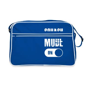 Squash Mode On gift for Squash Players - Retro Bag - blue/white - Front