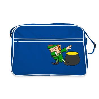 Dabbing Leprechaun Dab St Patricks Day Pot d'or - Sac Retro - bleu/blanc - Devant