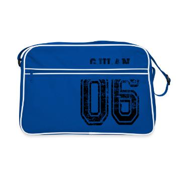 Gjilan 06 Kosovo Kosova Albanie Cadeau Design - Sac Retro - bleu/blanc - Devant