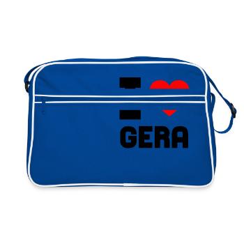 J'aime Gera ville natale idée cadeau - Sac Retro - bleu/blanc - Devant