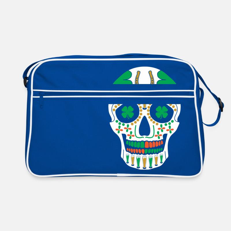 St. Patrick's Day Sugar Skull Shamrock Beer Parade Retro Bag