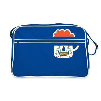 Tasse de bière de crâne de sucre irlandais de jour de Patrick - Sac Retro - bleu/blanc - Devant