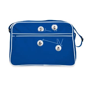 Ping Pong - Table Tennis - Tischtennis - Geschenk - Retro Tasche - Blau/Weiß - Vorne