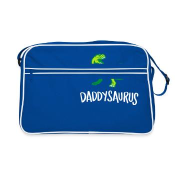 Daddysaurus, Best Dad, First Time Dad, Dad's Day - Retro Bag - blue/white - Front