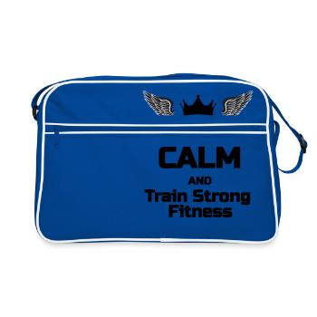 KEEP CALM Phrase Für Fitnessliebhaber - Retro Tasche - Blau/Weiß - Vorne