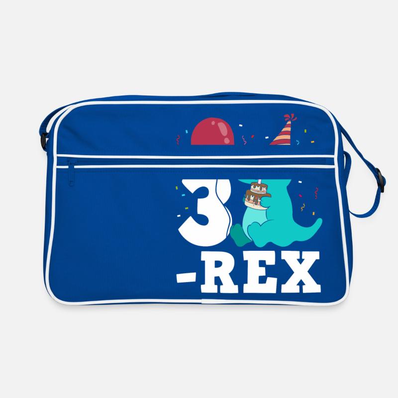 Three Rex T-Rex Birthday Gift for Three Year Olds Retro Bag