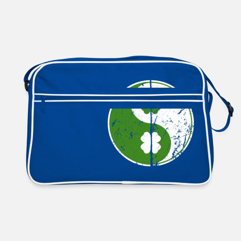 Yin Yang Shamrocks chinesisches Symbol St. Patrick Retro Tasche
