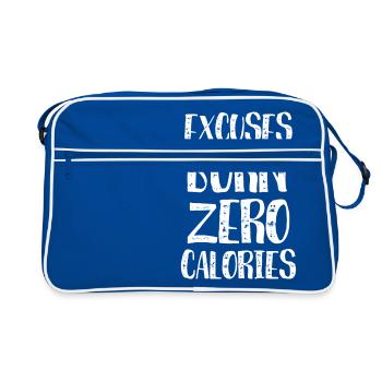 Excuses Burn Zero Calories - Funny Calories Humor - Retro Bag - blue/white - Front
