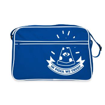 Dans Pizza We Trust - Sac Retro - bleu/blanc - Devant