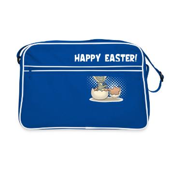 Glücklicher Ostern-Dummkopf-Tag - Alligator Prank - Retro Tasche - Blau/Weiß - Vorne