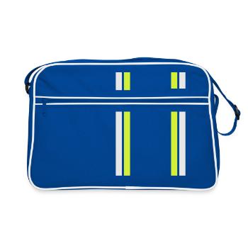 Kinderfeuerwehr Vorderseite - Retro Tasche - Blau/Weiß - Vorne