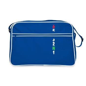1N23456 Motorcycle Gear Shift Racing Gift - Retro Bag - blue/white - Front