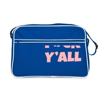 Fuck You All Zensiert Lustiges Shirt - Retro Tasche - Blau/Weiß - Vorne