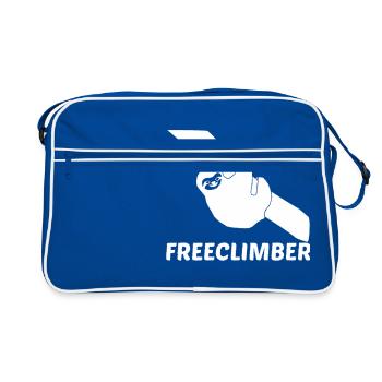 Cadeau de t-shirt paresseux Freeclimber - Sac Retro - bleu/blanc - Devant