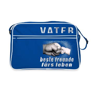 vater tochter beste freunde furs leben Vatertag, - Retro Tasche - Blau/Weiß - Vorne