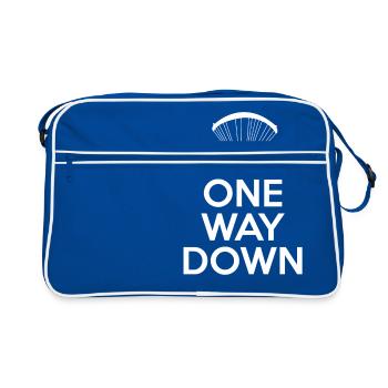 Fallschirmspringen - Sykdive - Fallschirm - Retro Tasche - Blau/Weiß - Vorne