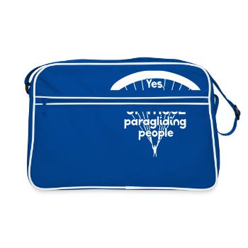 Paragliding - Gleitschirmfliegen - Gleitschirm - Retro Tasche - Blau/Weiß - Vorne
