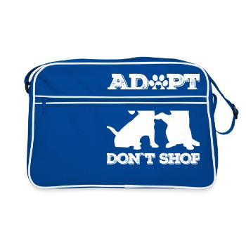Adopt don't Shop - Retro Tasche - Blau/Weiß - Vorne
