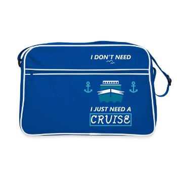 Croisière bateau de croisière thérapie disant drôle - Sac Retro - bleu/blanc - Devant