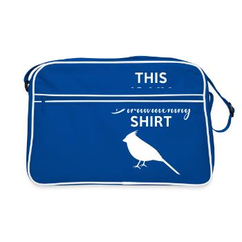Observation des oiseaux - observation des oiseaux - observation des oiseaux - Sac Retro - bleu/blanc - Devant