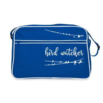 Observation des oiseaux - Observation des oiseaux - Oiseaux - Observation des oiseaux - Sac Retro - bleu/blanc - Devant