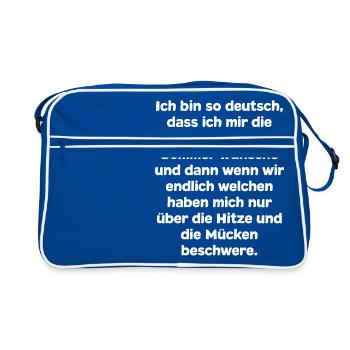 Funny saying typical German - Retro Bag - blue/white - Front