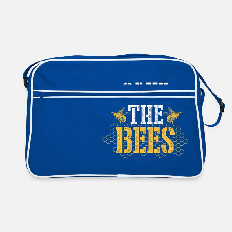 Rettet die Bienen - Imker Geschenk - Retro Tasche - Blau/Weiß