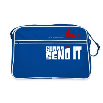 Just Gonna Send It Rider Motor - Retro Tasche - Blau/Weiß - Vorne