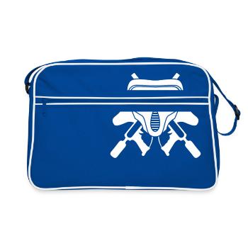 Paintball - Paintballer - Paint - Paintballmaske - Retro Tasche - Blau/Weiß - Vorne