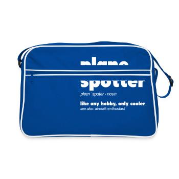 Plane Spotting Définition Spotter Plane Photo - Sac Retro - bleu/blanc - Devant