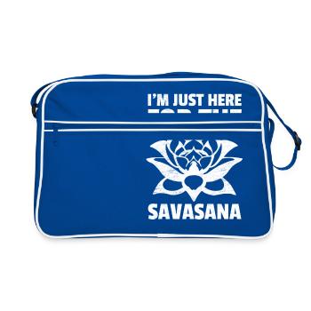 Je suis juste ici pour Savasana, Yoga, cadeau - Sac Retro - bleu/blanc - Devant