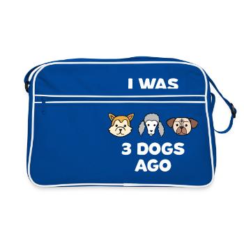 Lustiges Hunde Design für Leute mit vielen Hunden - Retro Tasche - Blau/Weiß - Vorne