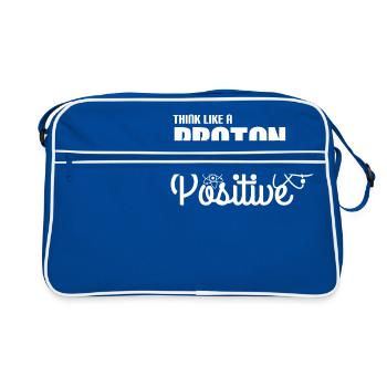 Pensez comme un proton et rester cadeau de physique positif - Sac Retro - bleu/blanc - Devant
