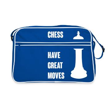 Echecs - Jeu d'échecs - Pièces d'échecs - Roi - Sac Retro - bleu/blanc - Devant