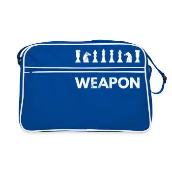 Echecs - Jeu d'échecs - Pièces d'échecs - Arme - Sac Retro - bleu/blanc - Devant