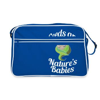 Natur Erde Klima Bäume Leben Baum Mutter Erde lebe - Retro Tasche - Blau/Weiß - Vorne