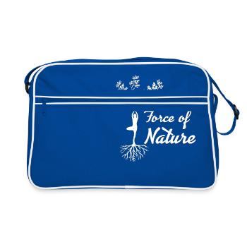 Natur Erde Klima Bäume Leben Baum Mutter Erde lebe - Retro Tasche - Blau/Weiß - Vorne
