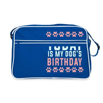 Aujourd'hui est l'anniversaire de mon chien - Sac Retro - bleu/blanc - Devant