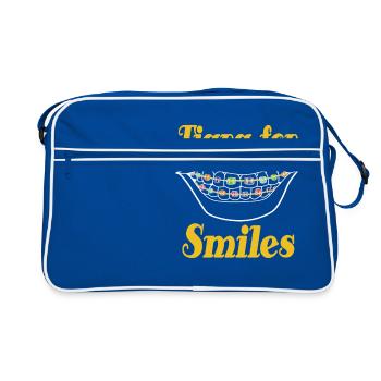 Braces dentaires dents dents braces jeunesse dentiste - Sac Retro - bleu/blanc - Devant