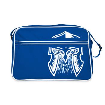 Knight Owl Hoot Nocturnal Predator Bird Lover - Retro Bag - blue/white - Front