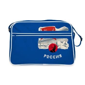 russie, lenin, drapeau, faucille, drapeau, moscou, russie - Sac Retro - bleu/blanc - Devant