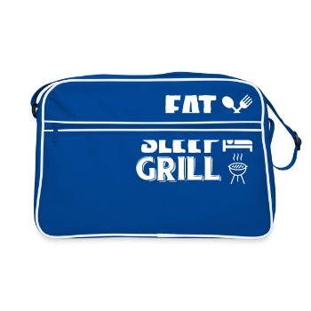 BBQ Grill - Retro Tasche - Blau/Weiß - Vorne