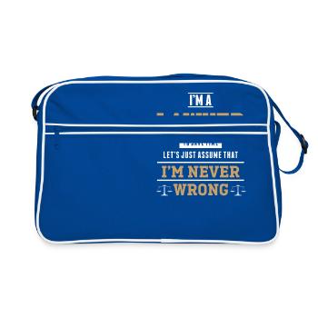 Lawyer attorney court law justice gift - Retro Bag - blue/white - Front
