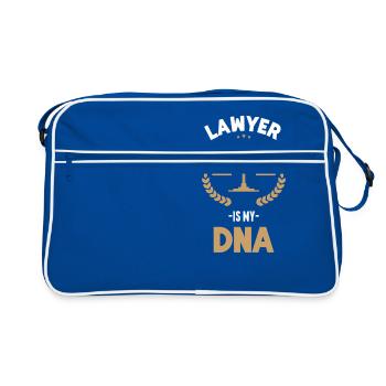Lawyer Attorney Court Law Justice DNA Gift - Retro Bag - blue/white - Front