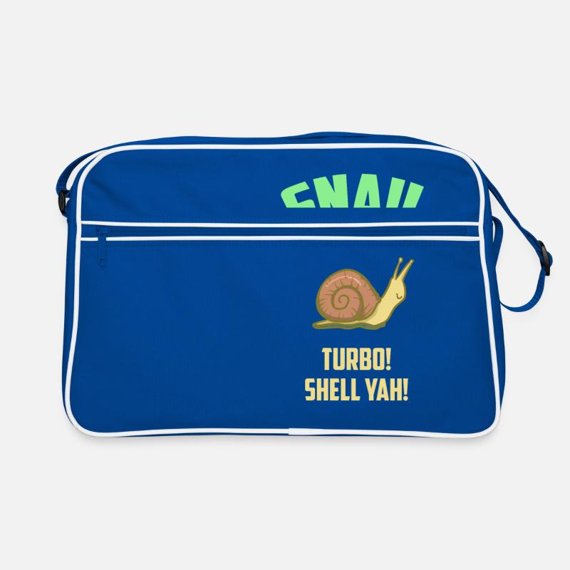 Snail Running Team - Schnecke - Geschenk - Retro Tasche - Blau/Weiß