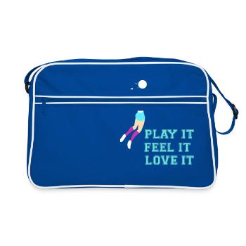 Play it - Feel it - Love it - Volleyball - Retro Bag - blue/white - Front