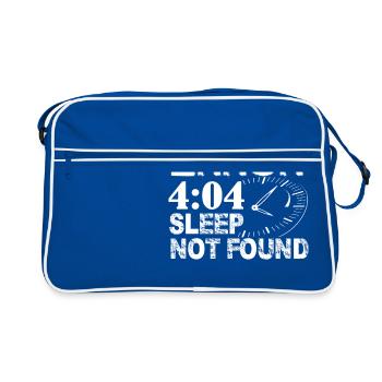 Error 404 Sleep not found Shirt Funny Computer Shi - Retro Tasche - Blau/Weiß - Vorne