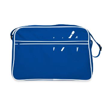 Flute - Flute Player - Flutist - Heartbeat - Retro Bag - blue/white - Front