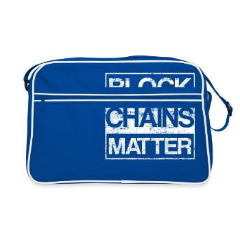 Blockchains Matter Crypto-monnaie - Sac Retro - bleu/blanc - Devant